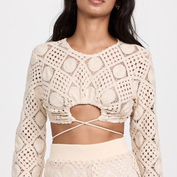 ✨HOST PICK✨ Andrea Iyamah Hira Key Hole Crochet Crop Top - Picture 4 of 11
